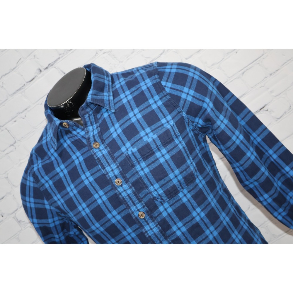 Abercrombie & Fitch Button Lined Down Shirt Mens Medium Blue Plaid Muscle Fit